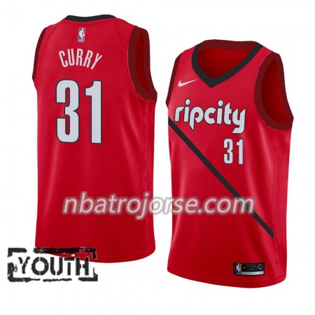 Barn Portland Trail Blazers Tröja Seth Curry 31 2018-19 Nike Röd Swingman